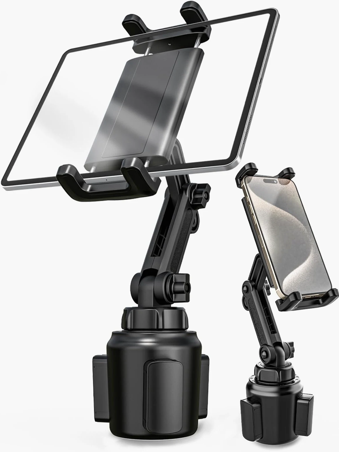 Porte-gobelet de Voiture pour Tablette, [Bras réglable] Support de Tablette pour Camion, Support de téléphone de Voiture pour iPad 12.9 Pro/Air/Mini, Galaxy Tabs, Switch, Plus de téléphones