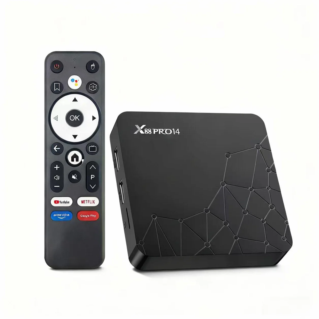 Android TV Box 14.0, 2025 8K Android Box 2nd Gen mit RAM 2 Go ROM 32 Go WiFi6 Enternet 10/100M Bluetooth 5.0 USB3.0 Soporte 3D HD 8K Boitier TV Android