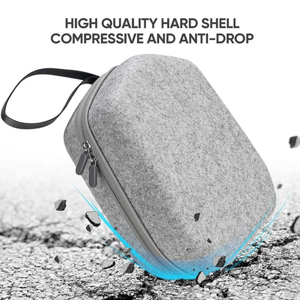 VR Sac De Rangement pour Lunettes, EVA Anti-Rayures Portable VR Lunettes De Jeu Étui De Transport pour Oculus Quest Contrôleurs De Casque Boîte De Rangement De Protection (Gris)
