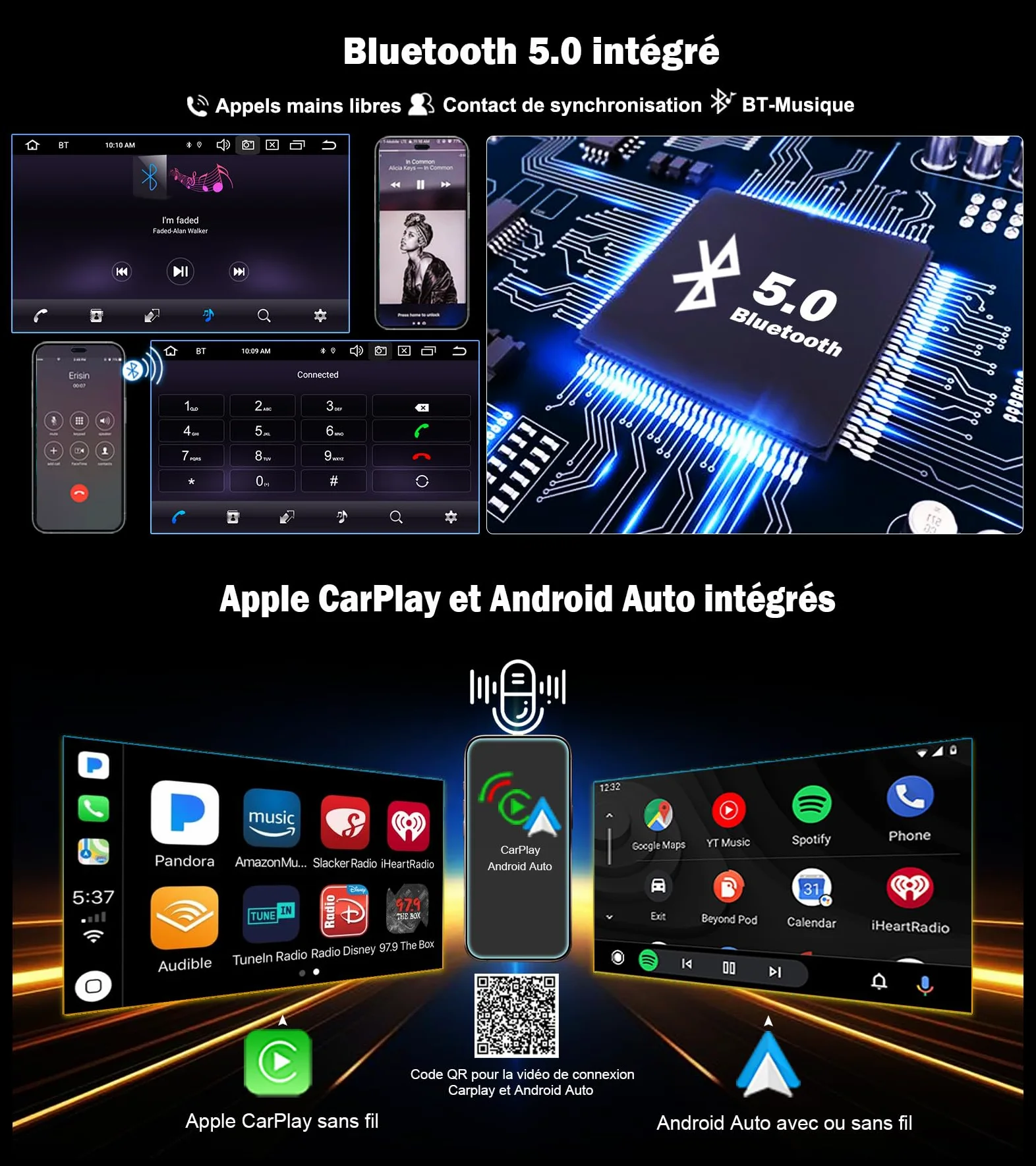 7" Android 16 DVD Autoradio Mercedes A/B Class W169 W245 Sprinter Vito W639 | erisin 4+64Go 8 Core Carplay Android Auto GPS Navigateur Stéréo Bluetooth 5.0 WiFi Écran tactile Lecteur CD Canbus
