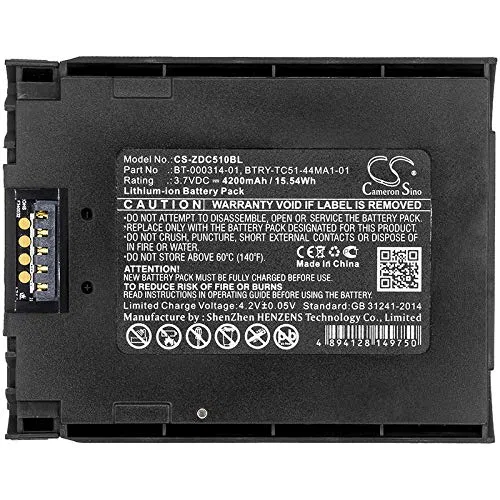 TECHTEK Batterie 4200mAh Compatible avec [Zebra] TC51, TC510, TC510K, TC510K-1PAZU2P-A6, TC51HC, TC52, TC52ax, TC52x, TC56, TC57, TC57x remplace BT-000314-01, BT-000314A, BTRY-TC51-43MA1-01, BTRY FBA