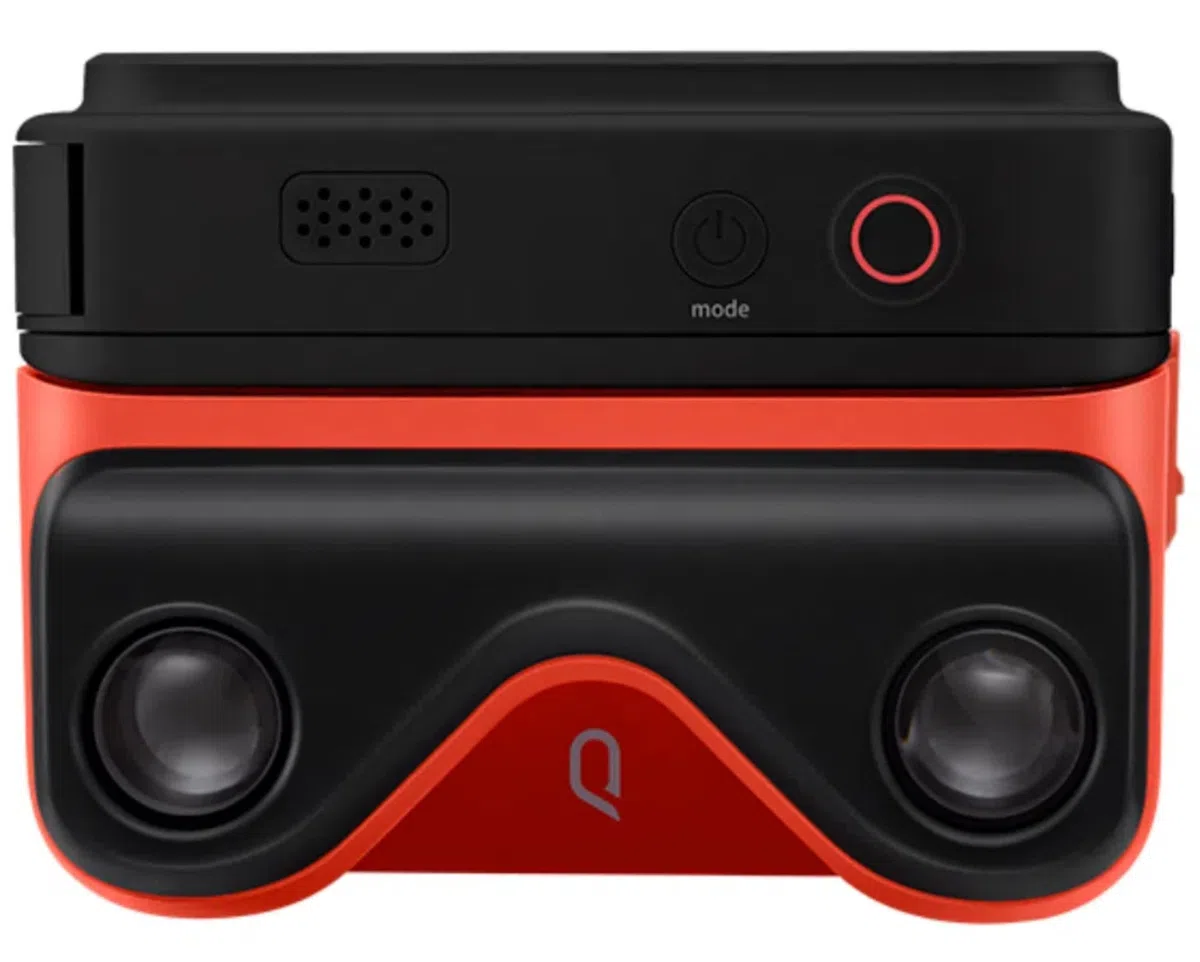 KanDao QooCam Ego - Caméra 3D intégrée avec visionneuse, vidéos 4K, Affichage stéréoscopique instantané, idéale pour Les Voyages, Les fêtes, Appareil VR, Appareil Photo Noir et visionneuse 3D Rouge.