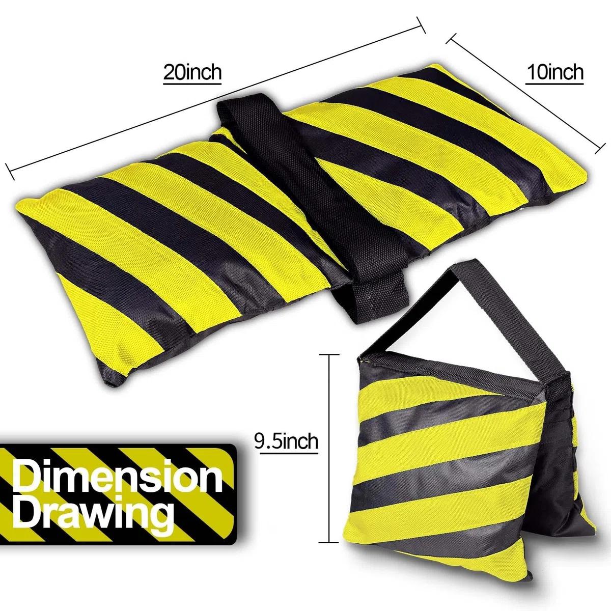 EMART 6 Pcs Sac de Sable Résistant pour Trépied de Photographie, Studio Photo et Vidéo, Jardin - Jaune et Noir
