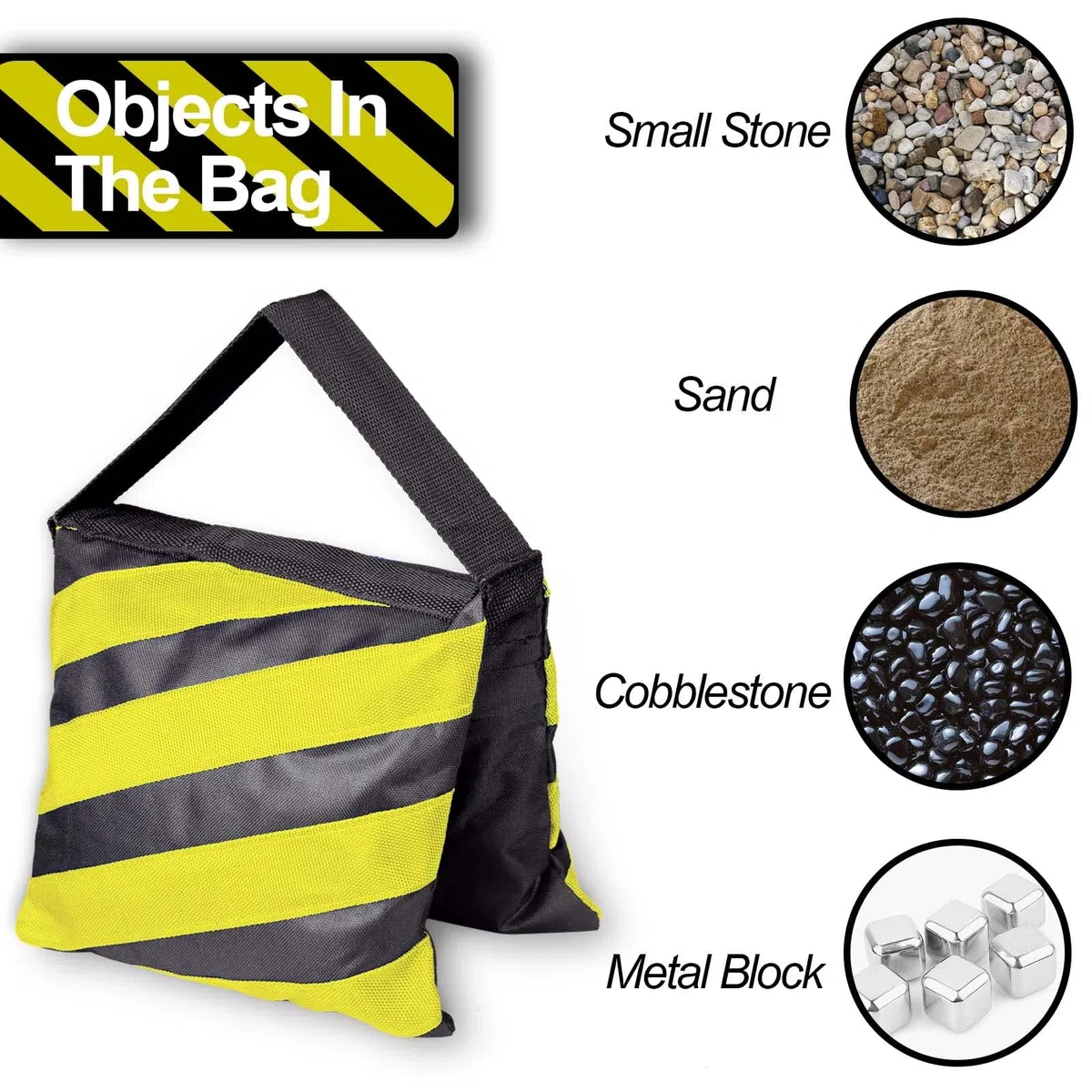 EMART 6 Pcs Sac de Sable Résistant pour Trépied de Photographie, Studio Photo et Vidéo, Jardin - Jaune et Noir