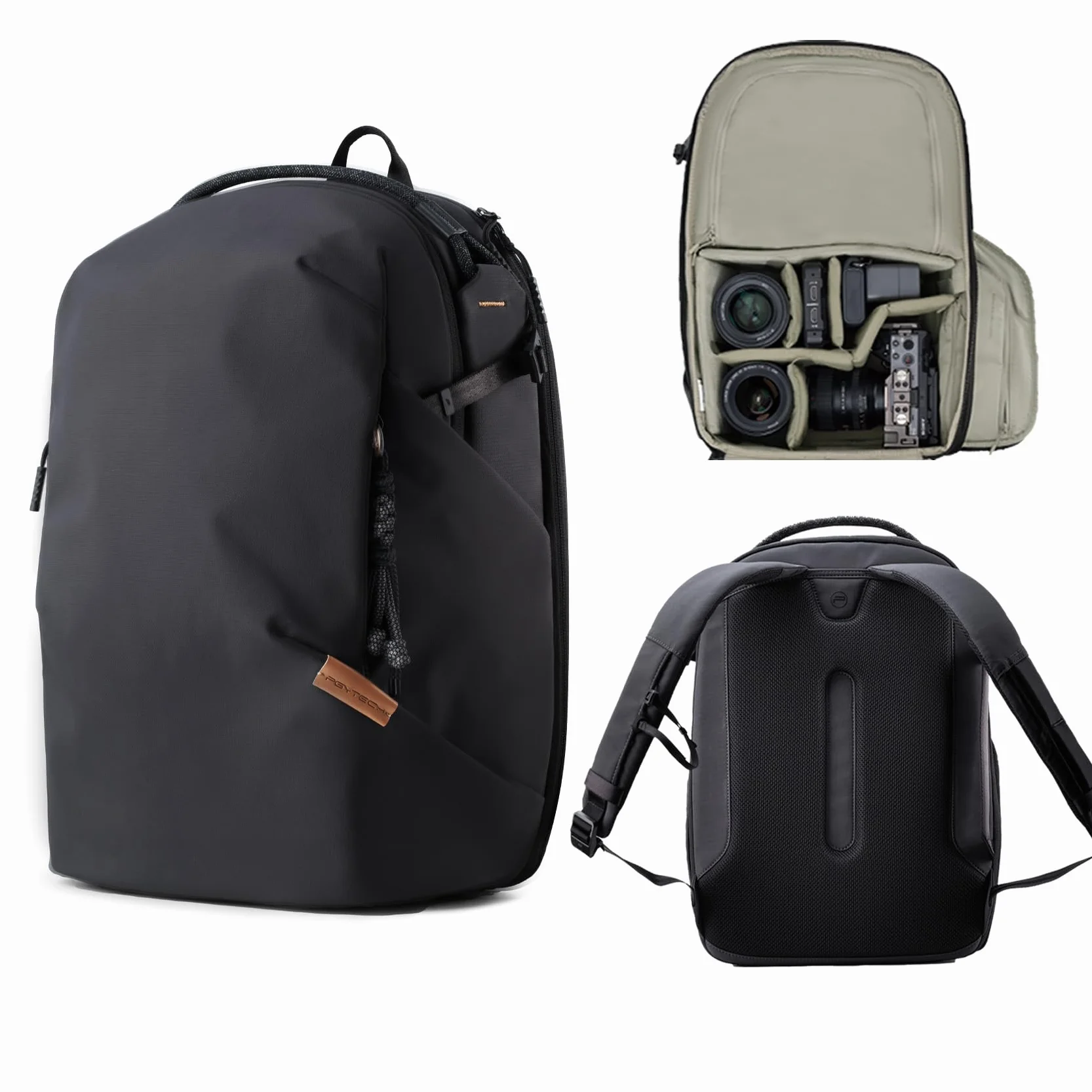 PGYTECH OneGo Lite Sac a Dos Appareil Photo 22L Sac Léger étanche pour Photographie Urbaine et Voyage. Compatible Sony/Canon/Nikon/reflex/numériques, Noir Mat