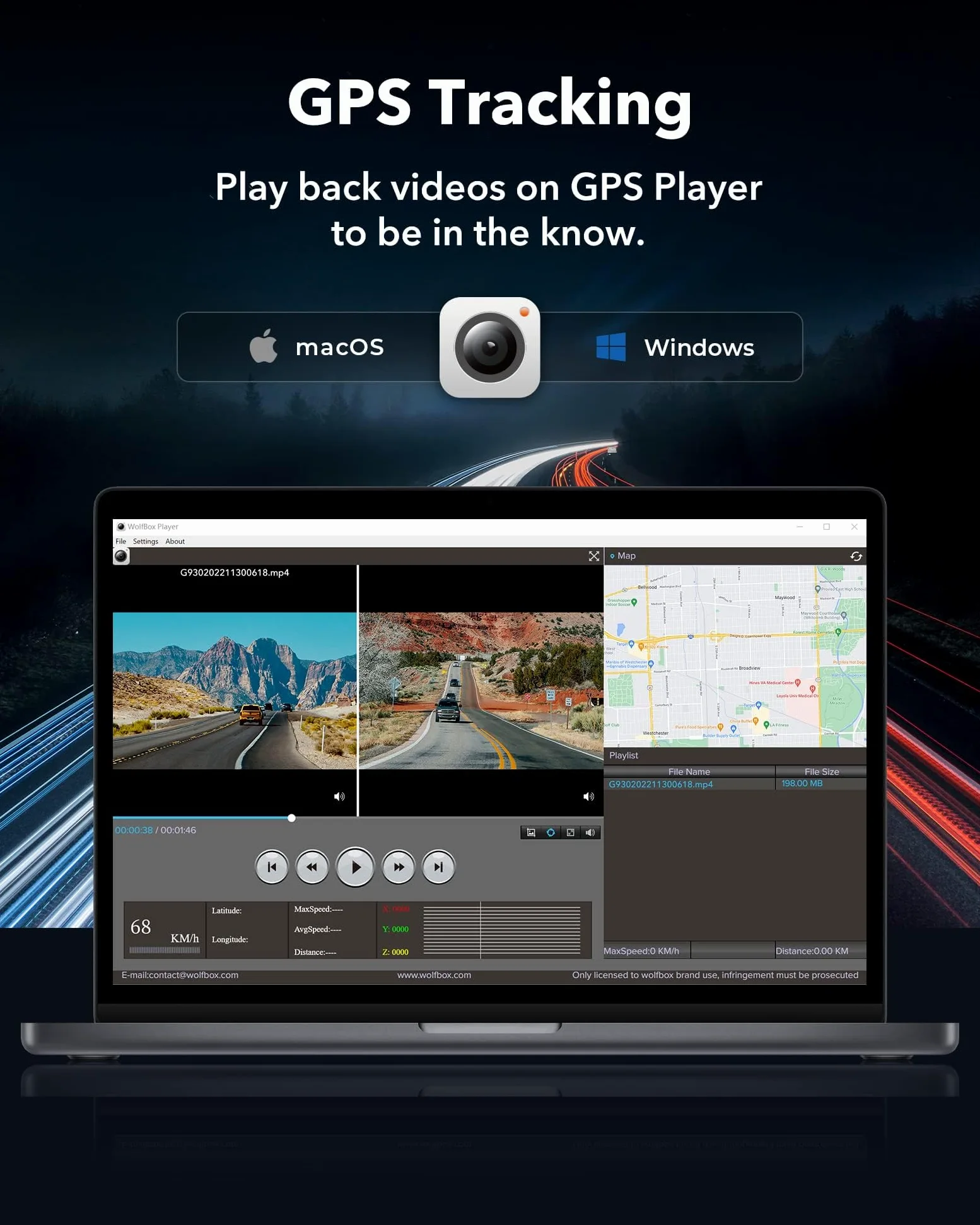 WOLFBOX G930 10" Dashcam Retroviseur avec 5.8GHz WiFi, 4K Dash Cam Avant et Arrière avec WDR, Rétroviseur à écran Tactile Caméra de Recul, Moniteur de Stationnement, Carte 64GB et GPS Inclus