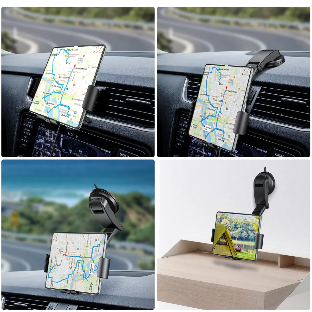 Qoosea 15W Qi Chargeur Induction Voiture, Double Bobine Chargeur sans Fil Voiture Rapide Automatic Clamping Support Téléphone Voiture pour Samsung Galaxy Z Fold 6/Z Fold 5/4/3/2 Oppo Find N2
