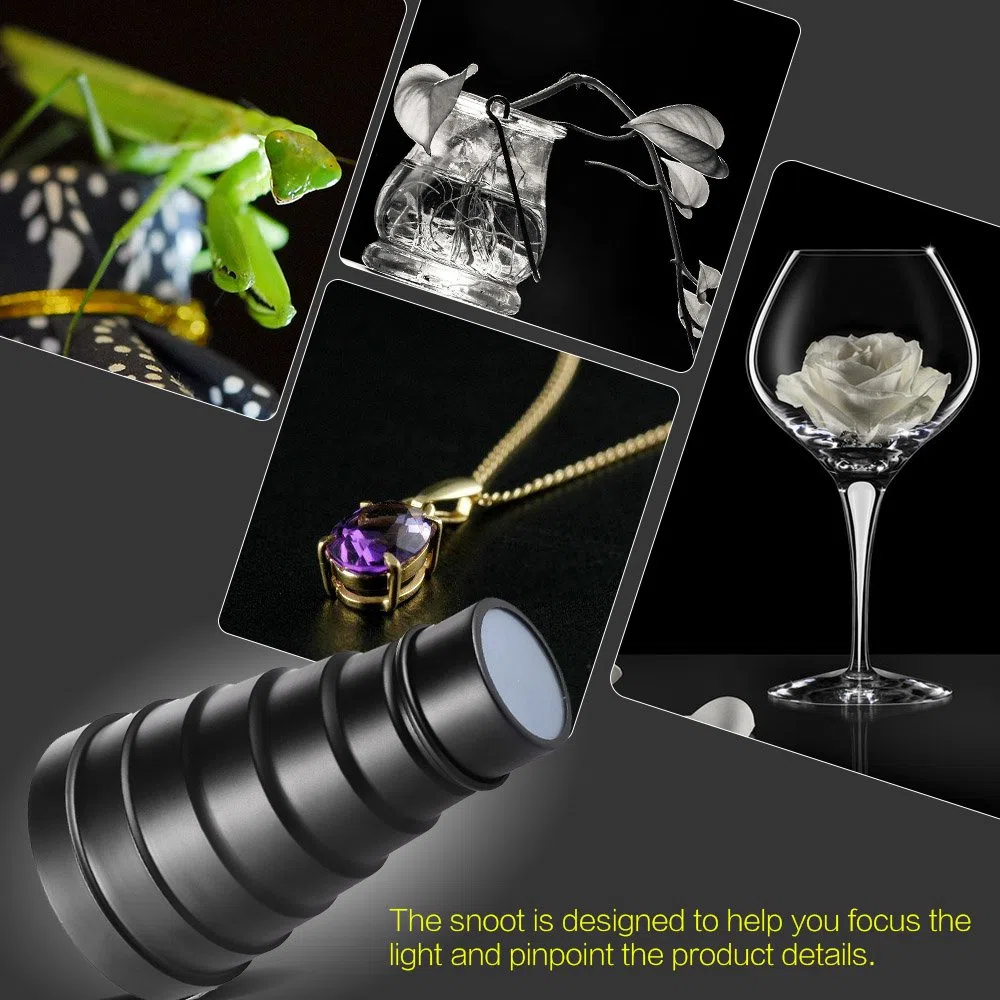 Speedlite, Snoot avec grille en nid d'abeille, kit de 5 filtres de couleur de rechange pour flash stroboscopique Elinchrom/Impact EX/Calumet Genesis/Interfit EX