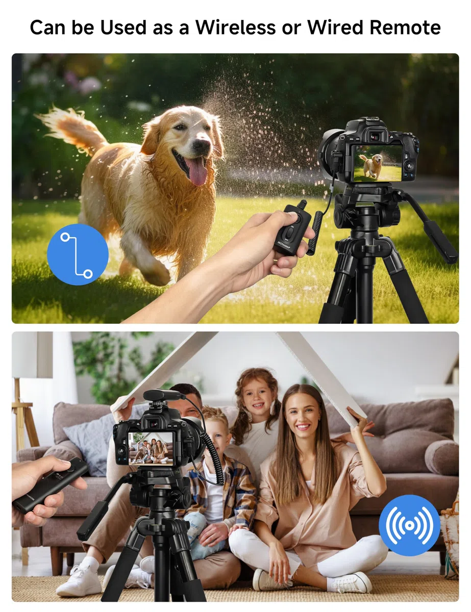 PROfezzion 165ft Télécommande sans Fil Déclencheur à Distance pour Sony A6600 A6500 A6400 A6300 A6100 A7 A7II A7III A7IV A7R A7RII A7RIII A7RIV A7RV A7S A7SII A7SIII A9 RX100 VII VI Caméra et Autres