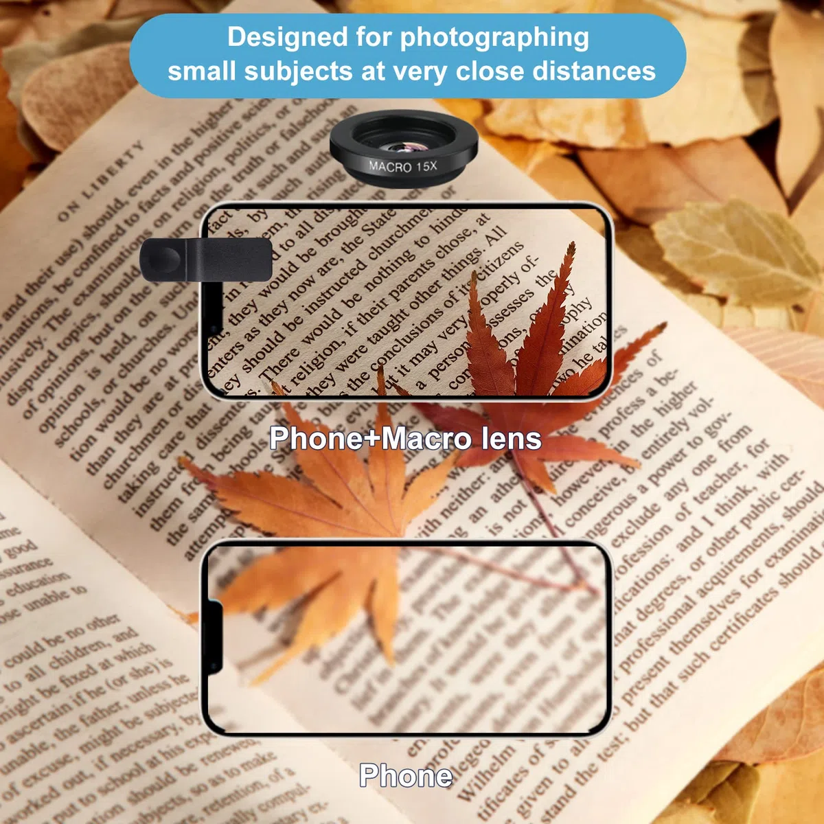 Kit 11 en 1 pour Appareil Photo de téléphone Portable, Objectif Grand Angle et Objectif Macro, Objectif fisheye, téléobjectif, CPL, Flux, Radial, étoile, Filtre Doux, lentille kaléidoscope Compatible