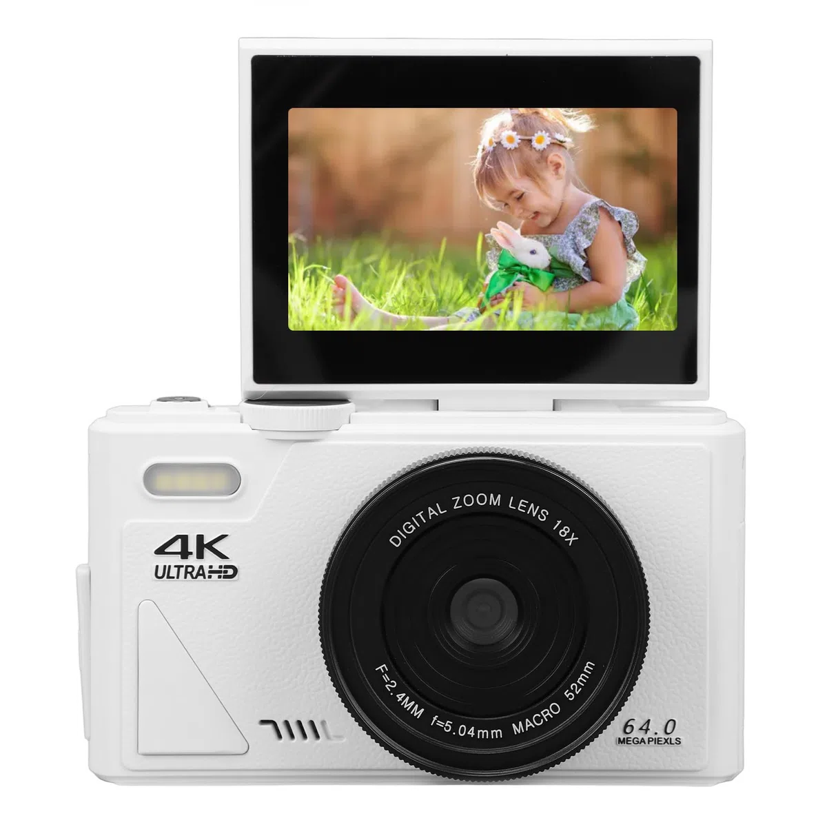 Appareil Photo Numérique 4K pour la Photographie, Zoom 18X, Autofocus, Caméscope Vidéo Rétro avec écran Rabattable de 3 Pouces, Appareil Photo Compact de Voyage 64 MP pour Selfie