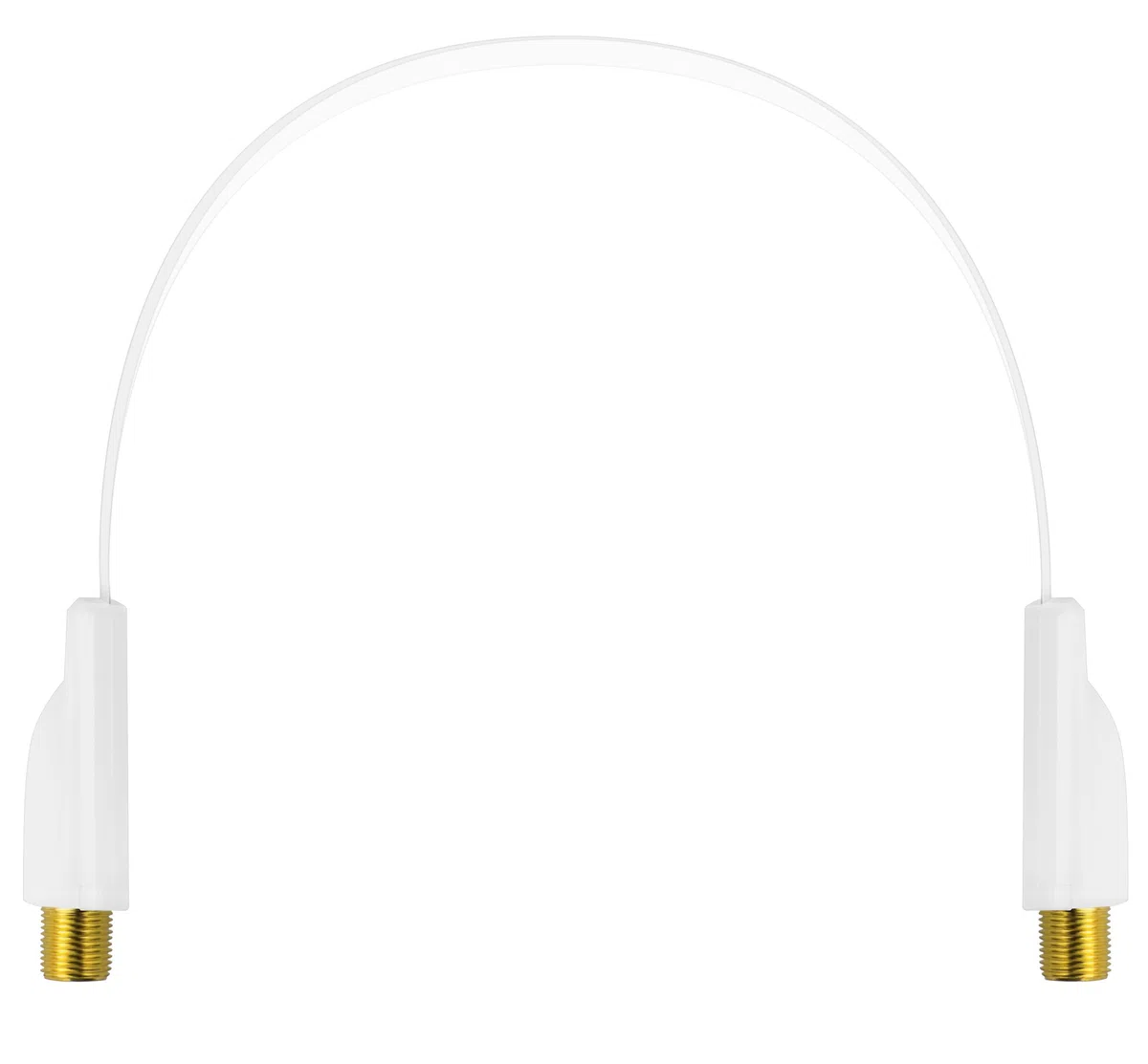 mumbi 30 cm Passe-fenêtre pour cble Satellite (connecteur F vers fiche F) extrêmement Plat, blanc