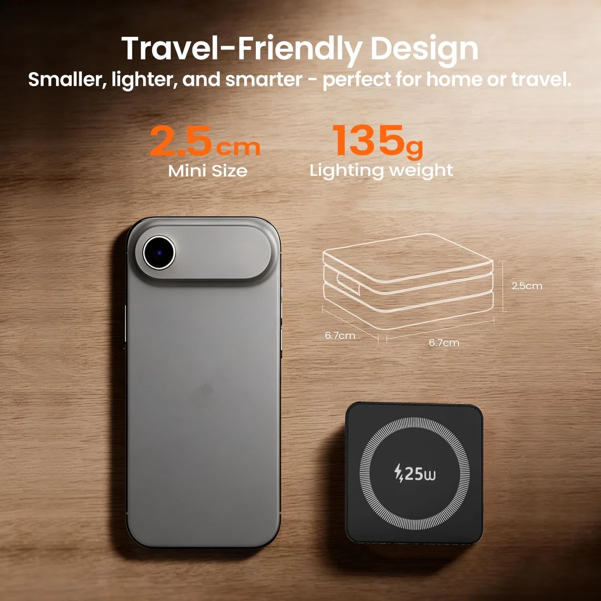 Chargeur sans Fil MagSafe 3 en 1 25W, Station de Charge magnétique pour iPhone 12 à 17, Apple Watch et AirPods, Chargeur Induction avec USB-C, Support Pliable pour Table de Chevet et Bureau