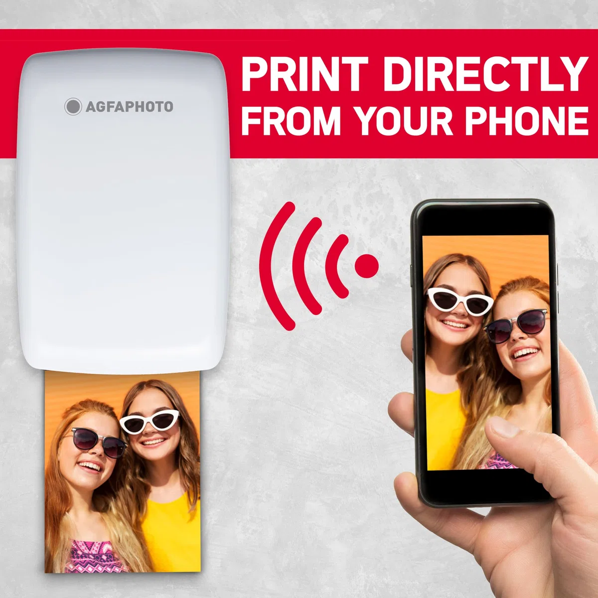 AgfaPhoto Mini P.2 - Pack Imprimante Portable Zink Photos Instantanées + Recharge pour 30 Photos supplémentaires - Impression sans Encre Facile, Rapide - Photo 75 x 50 mm - Smartphones et Tablettes