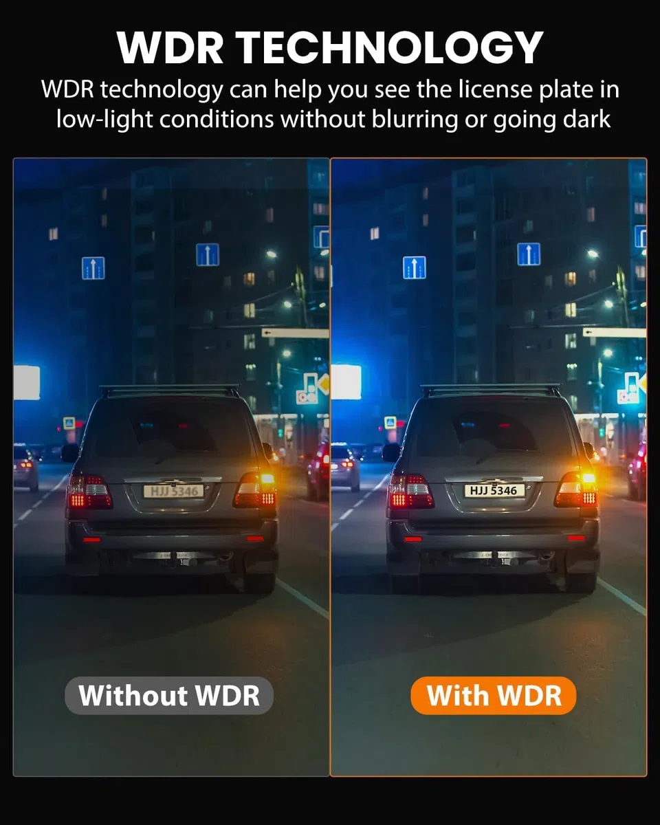 Oryzom Dashcam 4K Pro – Enregistrement Ultra HD avec caméras Avant/arrière, Vision Nocturne et Surveillance 24h/24(Chargeur de Voiture Standard 4k + 1080P + Allume-Cigare)