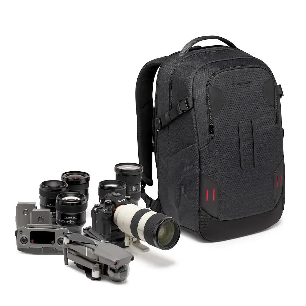 Manfrotto Pro Light Backloader M, Sac à Dos Photo Professionnel, Ouvertures par Le Haut et l'Arrière, Double Support de Trépied, Sac à Dos Rembourré avec Divisions Interchangeables, Noir