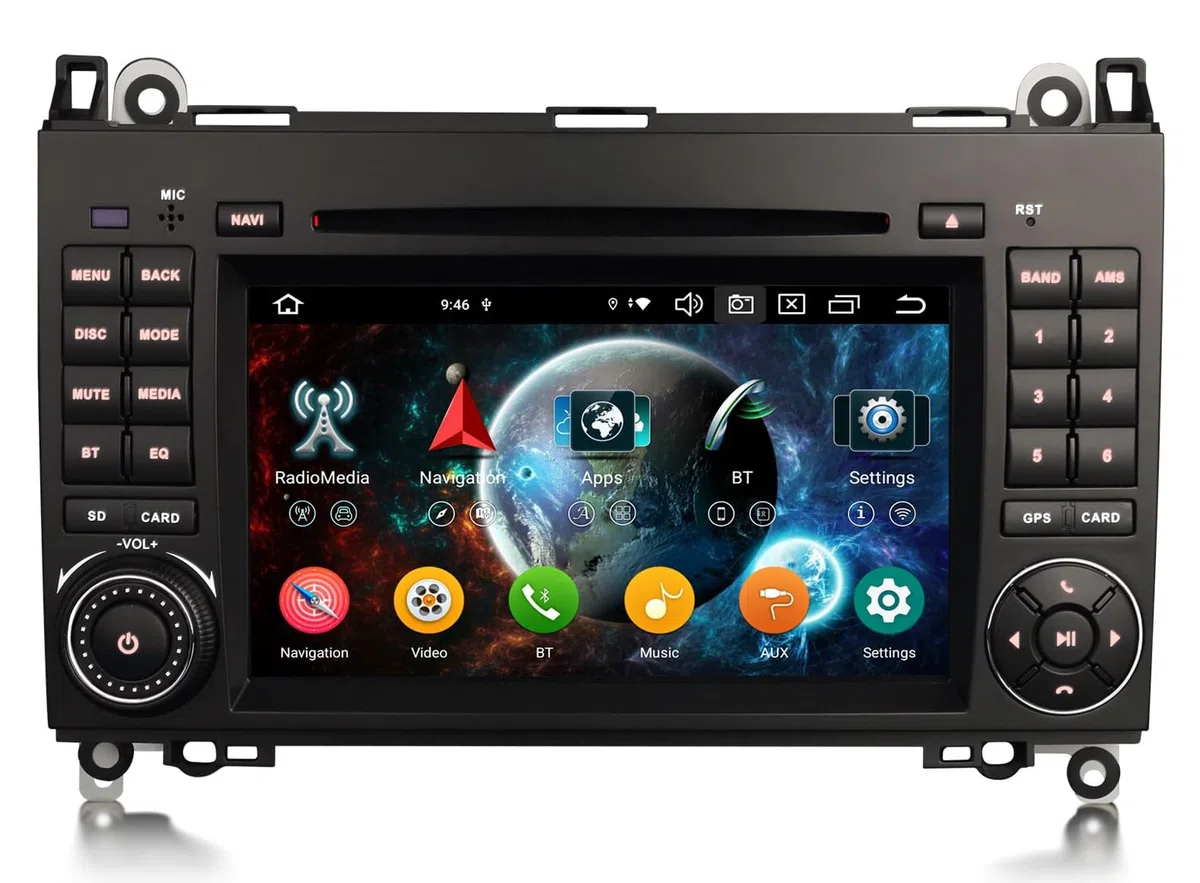 7" Android 16 DVD Autoradio Mercedes A/B Class W169 W245 Sprinter Vito W639 | erisin 4+64Go 8 Core Carplay Android Auto GPS Navigateur Stéréo Bluetooth 5.0 WiFi Écran tactile Lecteur CD Canbus