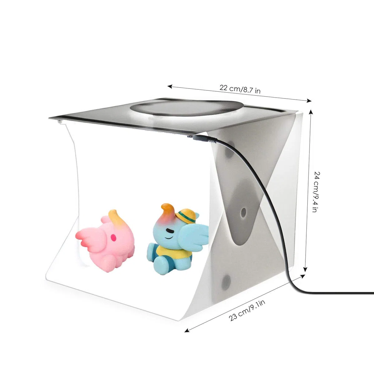 Mini boîte à lumière portable pour studio photo, kit de tente de prise de vue, double bande lumineuse LED, 6 toiles de fond