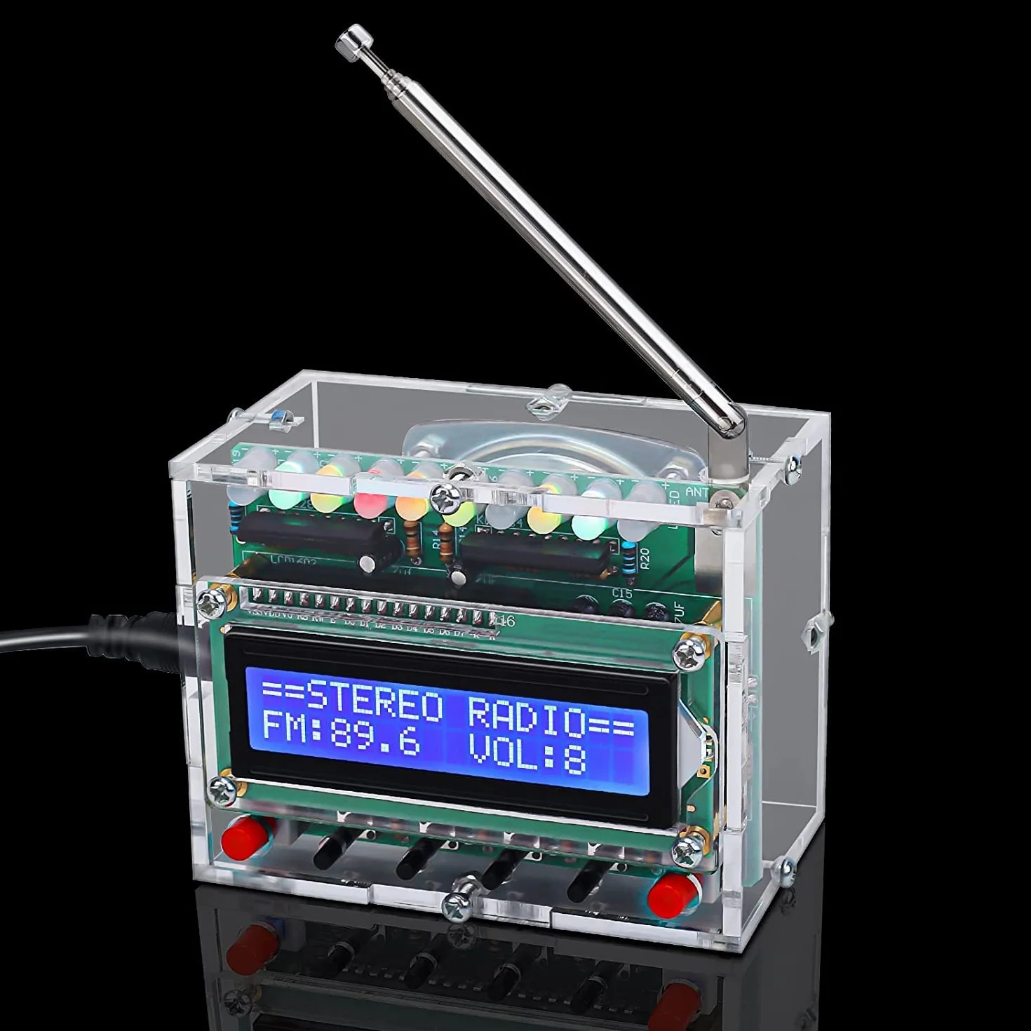 DONGKER Kit Radio FM avec projets de Soudure électronique DIY, écran LCD, FM 87-108 MHz et récepteur sans Fil pour Apprendre et enseigner - expériences de Soudure incluses