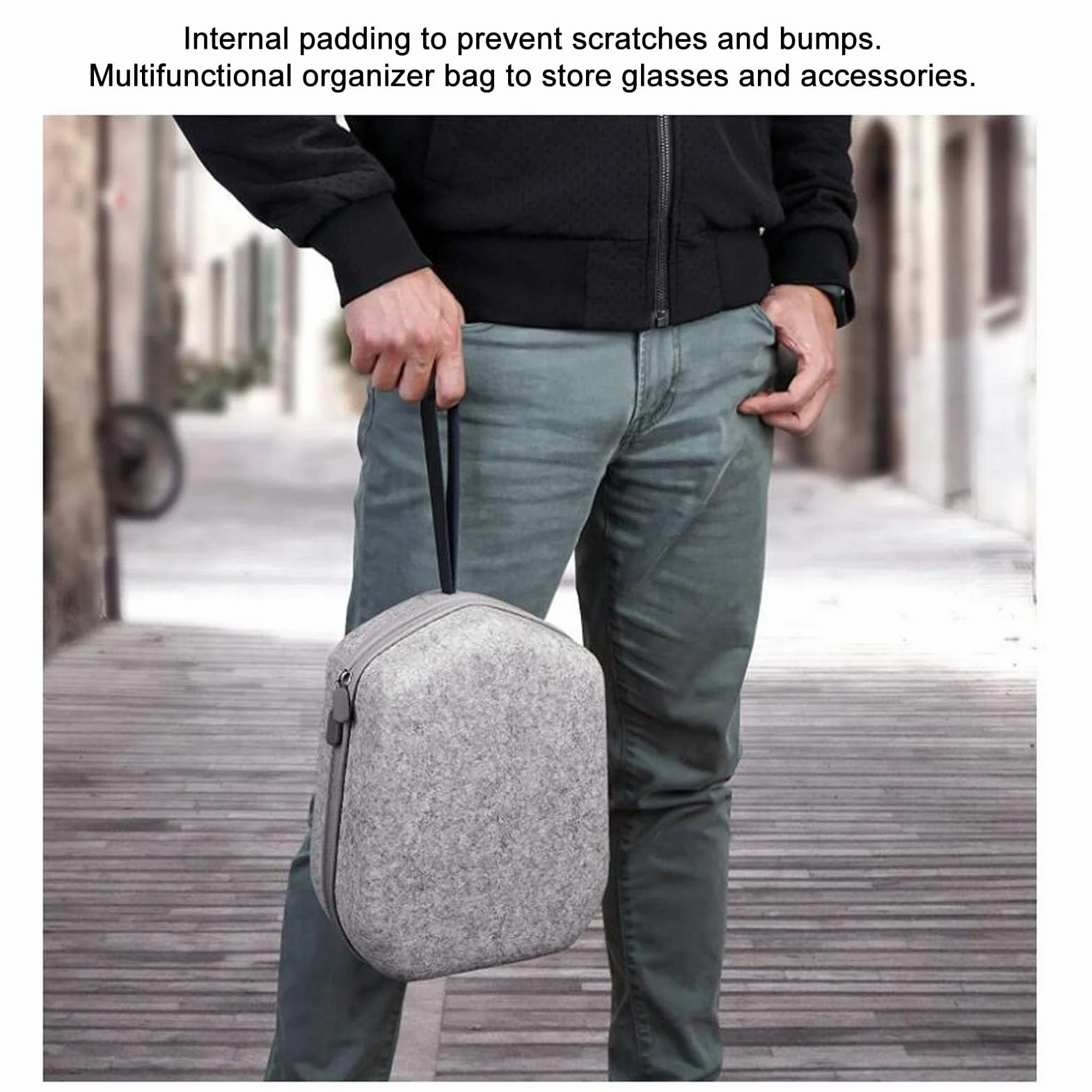 VR Sac De Rangement pour Lunettes, EVA Anti-Rayures Portable VR Lunettes De Jeu Étui De Transport pour Oculus Quest Contrôleurs De Casque Boîte De Rangement De Protection (Gris)