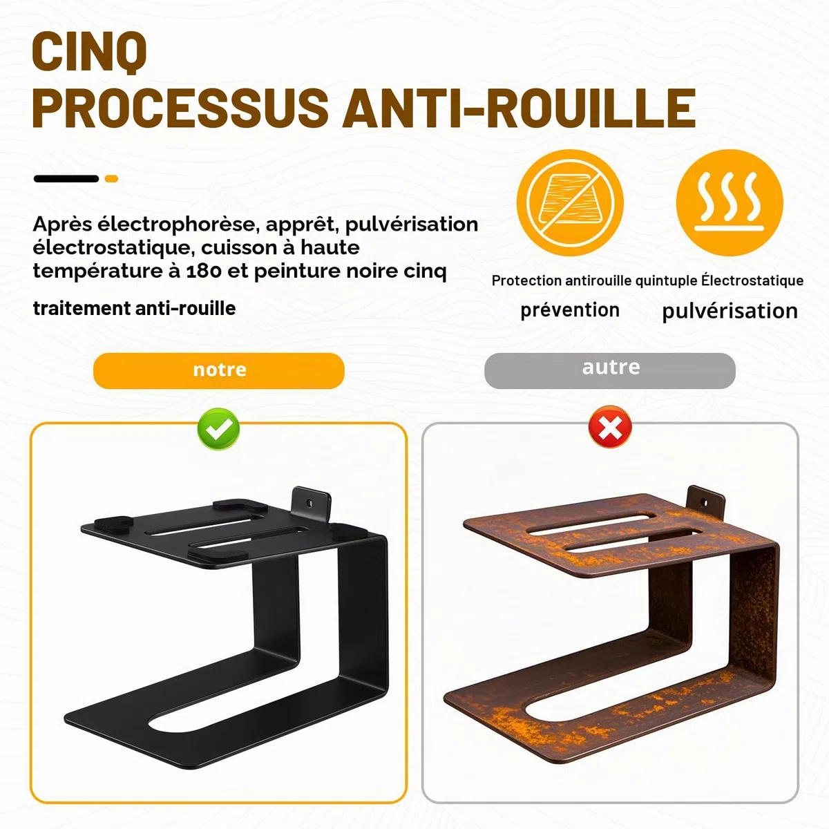Coolty 1 paire de supports de haut-parleurs de bureau universels en métal avec coussinets absorbant les chocs, design inclinable, capacité de charge de 15 kg (noir)