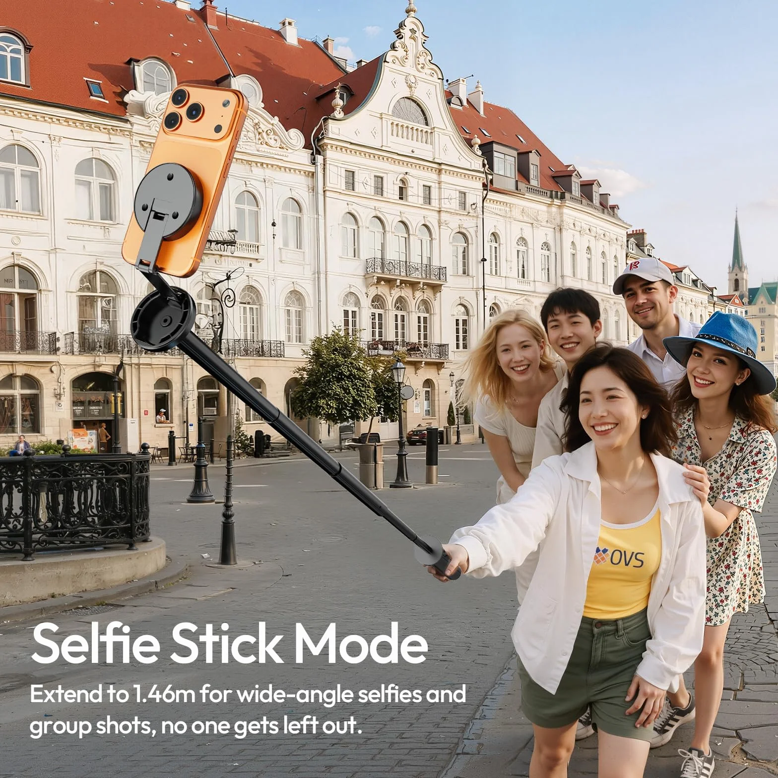 ULANZI MT85 Perche à Selfie Magnétique Bluetooth 150 cm, Support à Quatre Pieds à Ouverture Automatique, Bâton à Selfie Pop Open, Aimant 25 N, Trépied Compatible avec iPhone 17 16 15 14 13 12 Magsafe