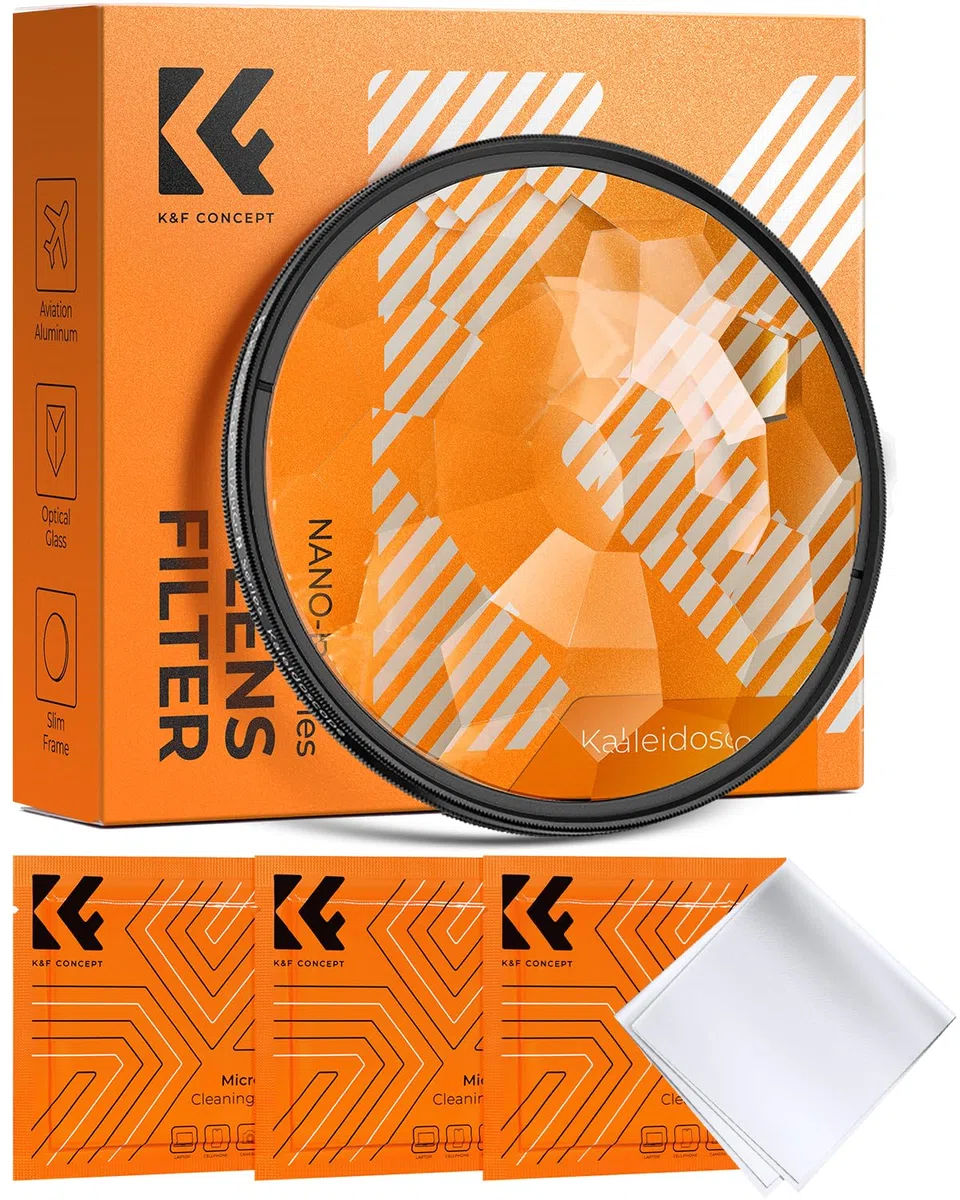 K&F CONCEPT Ø77mm Filtre Kaléidoscope Prisme Photo Filtre Effet Speciaux Objectif en Verre Cristal pour Photographie d'art