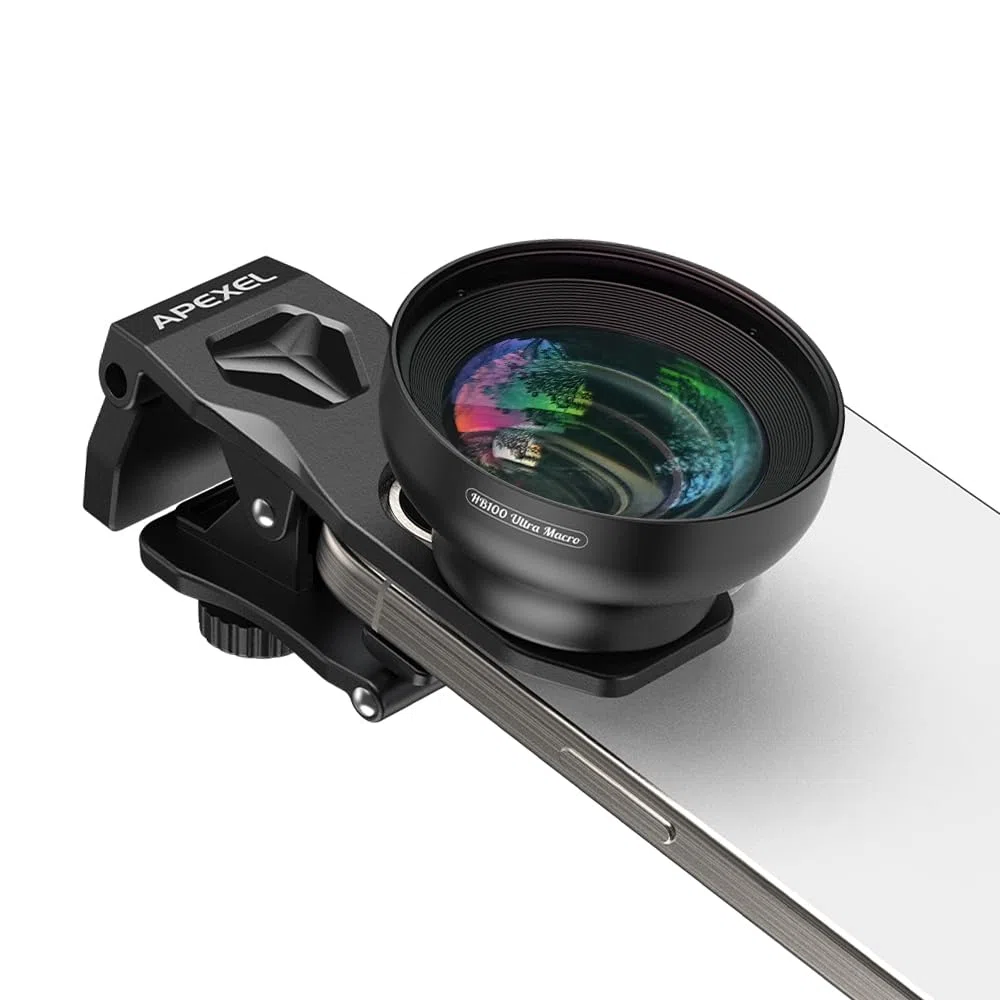 Objectif Macro APEXEL HB100Ultra pour iPhone, Clip pour Appareil Photo de Téléphone iPhone, Samsung, Pixel