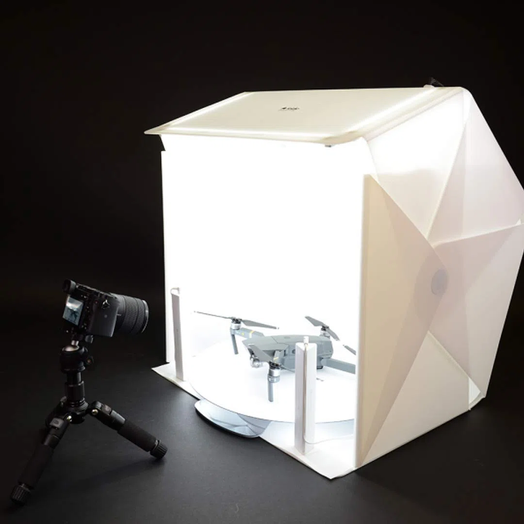 Foldio3 + 360 Studio Fullset (60cm x 60cm Photo Lightbox Studio with 25cm Bluetooth 360 Photography Turntable and 50cm Extended Plate Set)