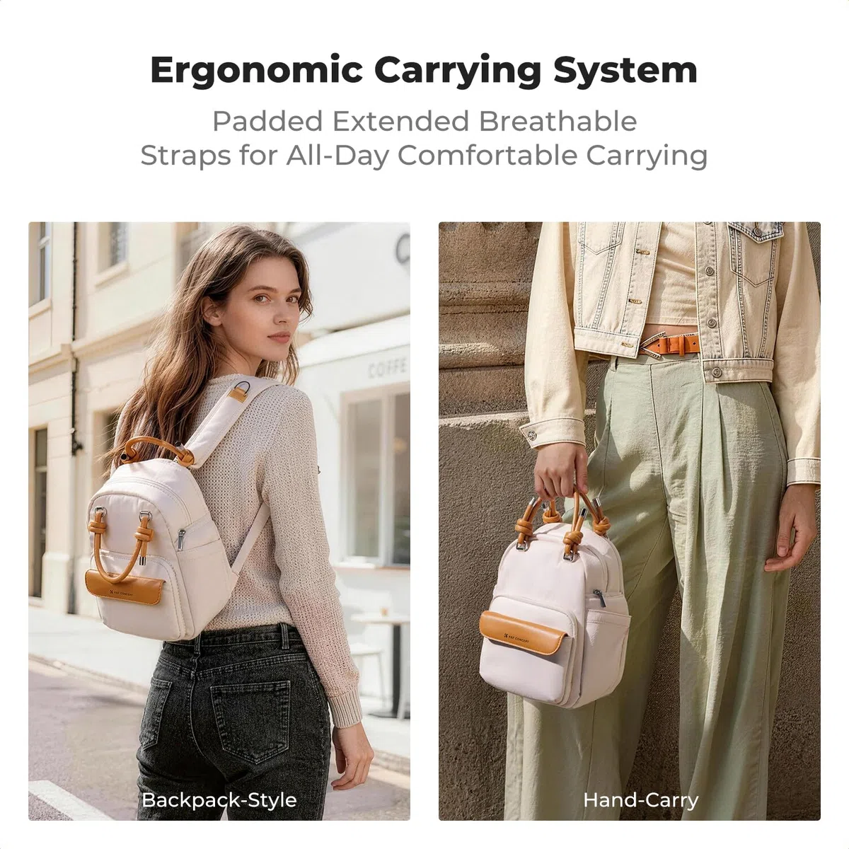 K&F CONCEPT Sac appareil photo, Sac à dos de tous les jours pour appareil photo avec séparateurs amovibles pour les femmes. Compatible avec les appareils photo reflex/objectifs/tablettes