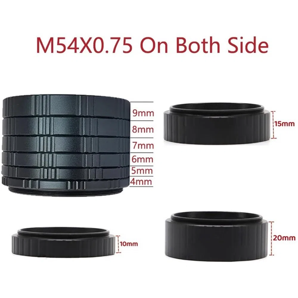 Pièces détachées pour télescope astronomique Télescope M54X0,75 Extension T Anneau Cylindre 4/5/6/7/8/9/10/15/20mm Interception Arrière Anneau Focal Allongé(M54-6mm)