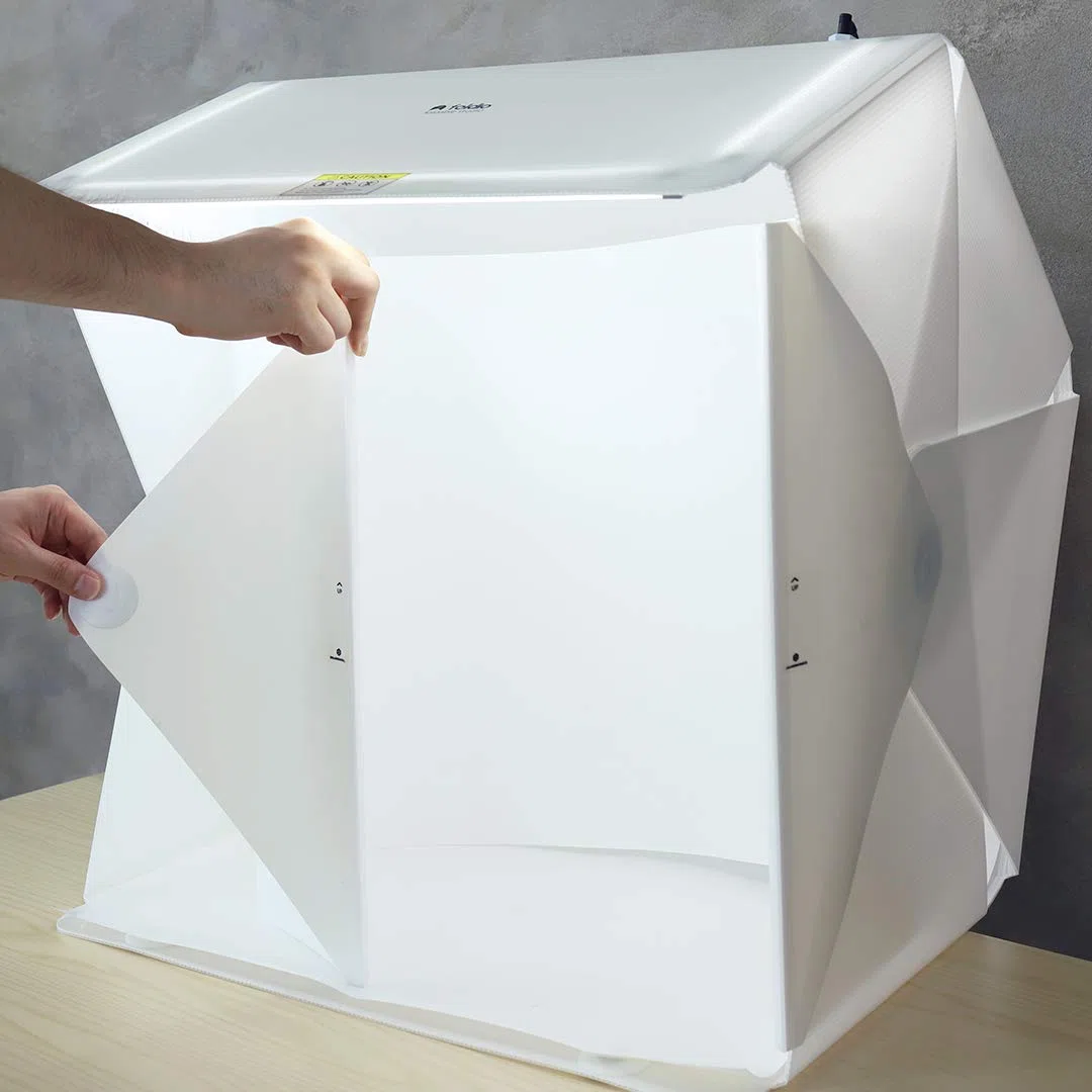 Foldio3 + 360 Studio Fullset (60cm x 60cm Photo Lightbox Studio with 25cm Bluetooth 360 Photography Turntable and 50cm Extended Plate Set)