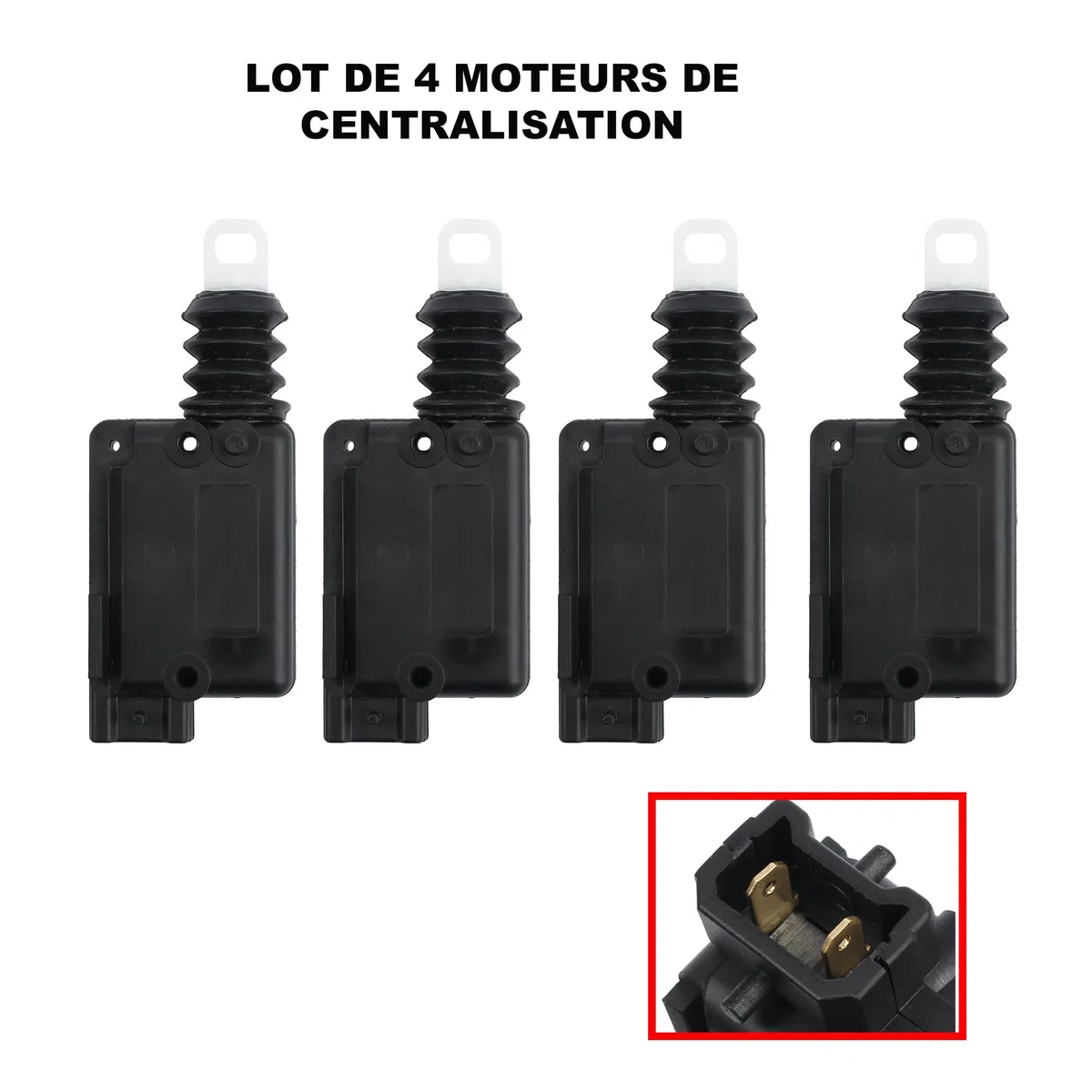 (Lot de 4) Moteur de Centralisation de Porte ou Coffre compatible pour DUSTER LOGAN LODGY SANDERO MOVANO R19 2 R21 R25 CLIO ESPACE KANGOO MASTER 2 MEGANE I SCENIC TRAFIC TWINGO - 6025001797 7701039565