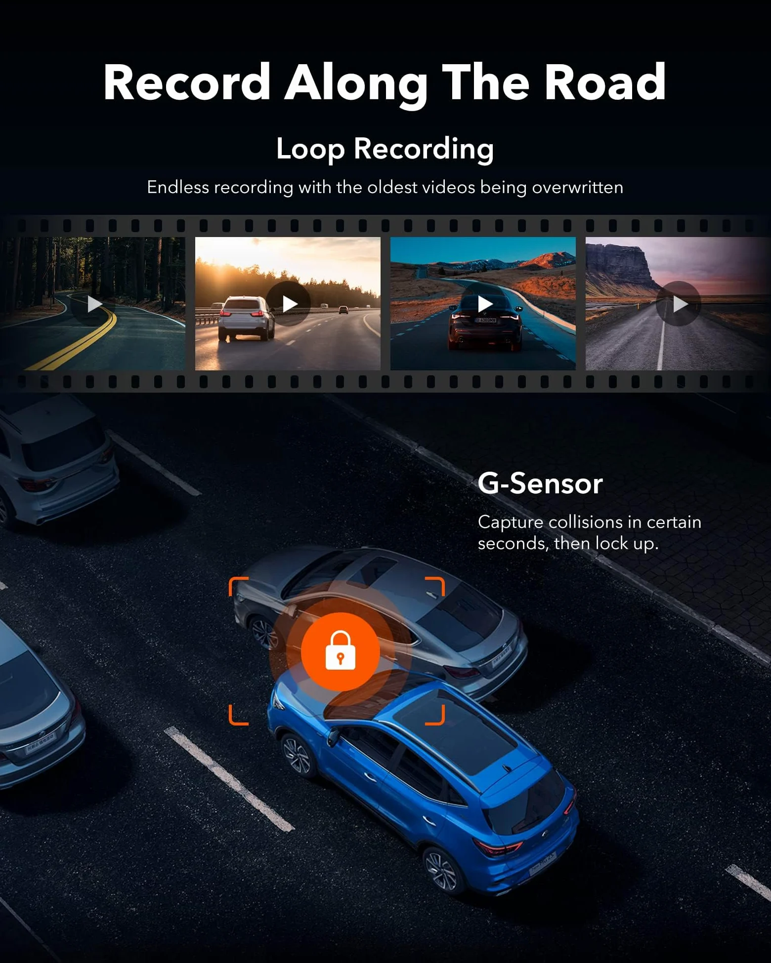WOLFBOX G930 10" Dashcam Retroviseur avec 5.8GHz WiFi, 4K Dash Cam Avant et Arrière avec WDR, Rétroviseur à écran Tactile Caméra de Recul, Moniteur de Stationnement, Carte 64GB et GPS Inclus