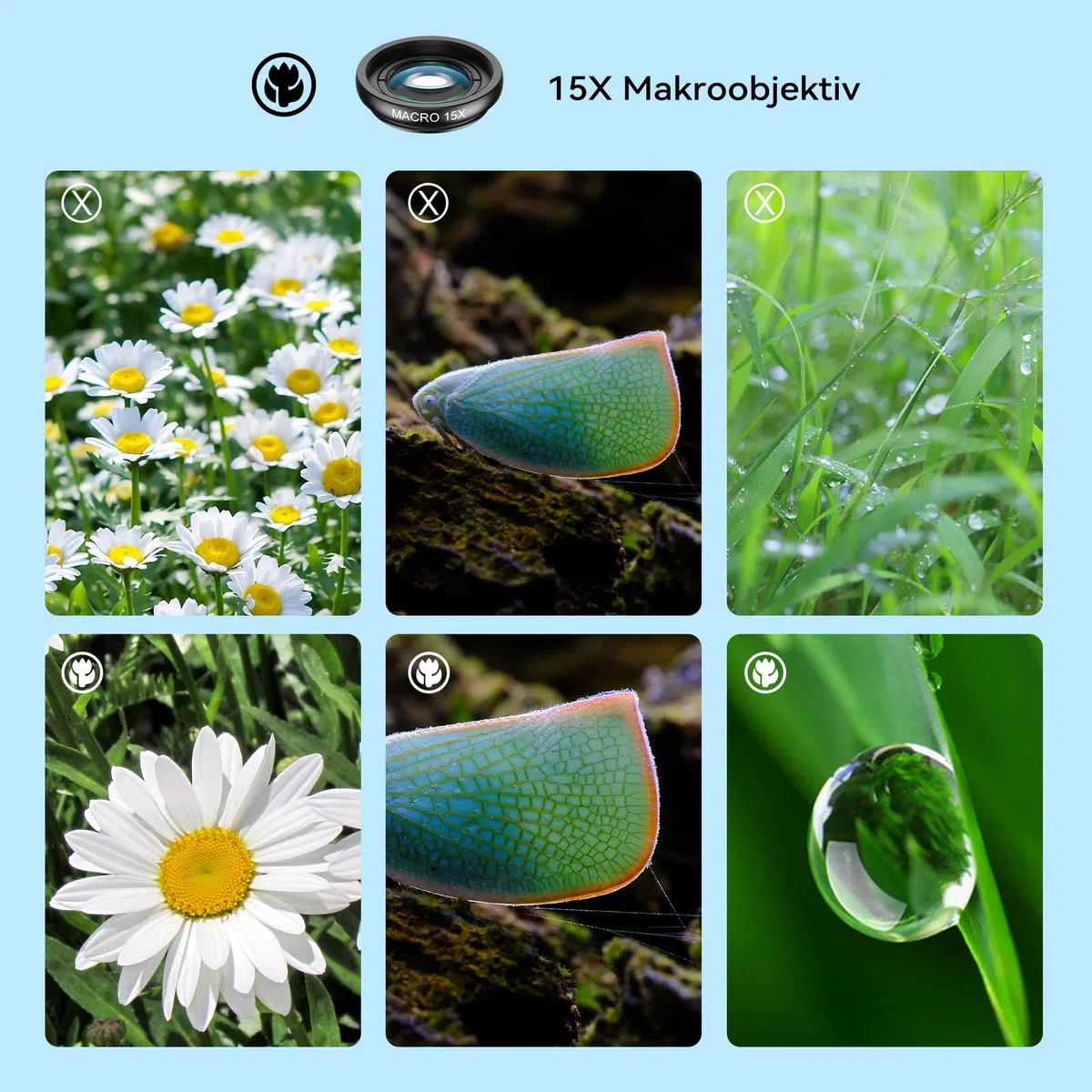 Apexel Kit de lentille de téléphone pour Appareil Photo 18 x téléobjectif Grand Angle et Macro, Objectif Fisheye/kaléidoscope et Filtre étoile avec déclencheur à Distance pour Phone