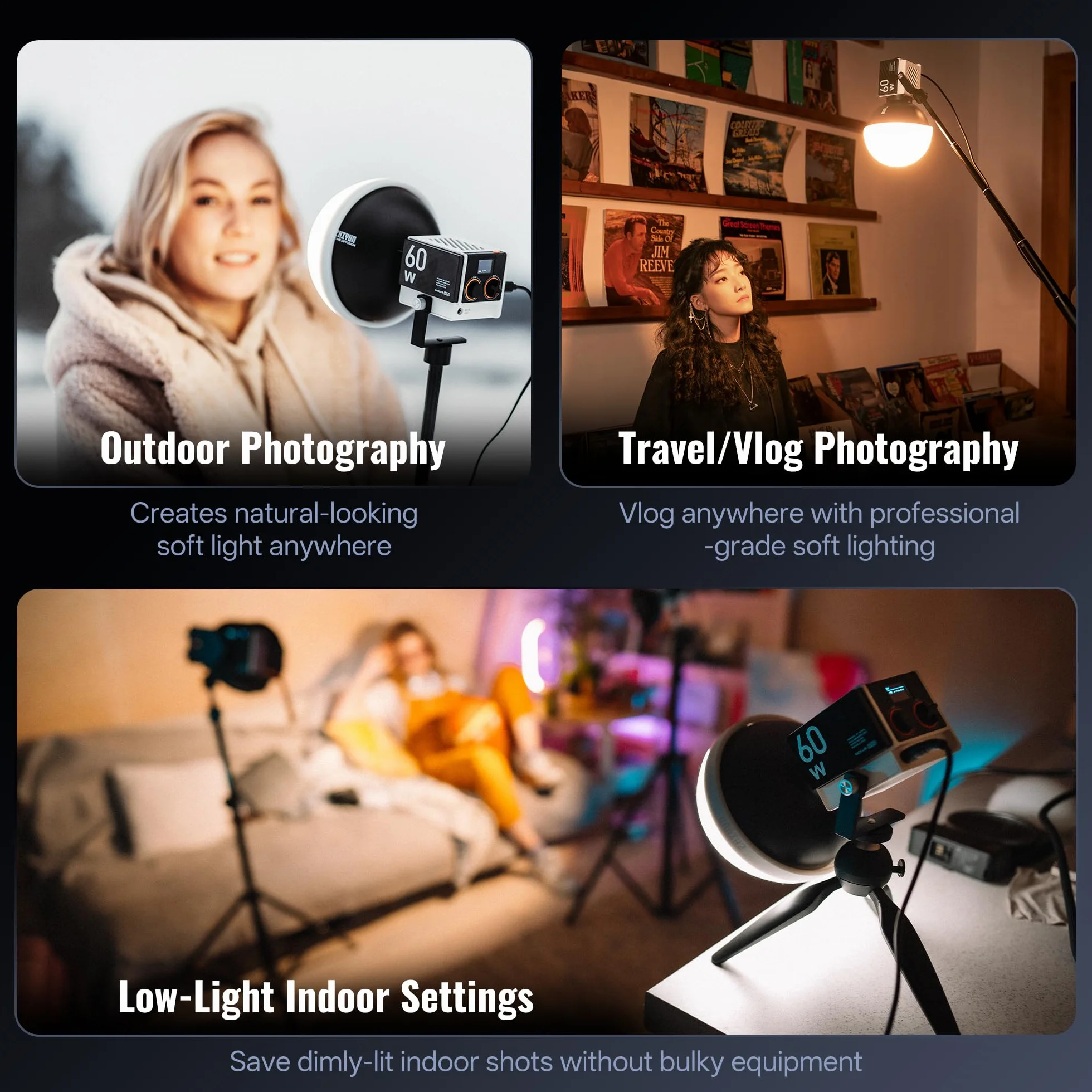ZHIYUN Diffuseur Dome pour Lampe Vidéo X60/ CX100/ G60/ X100 avec ZY Mount