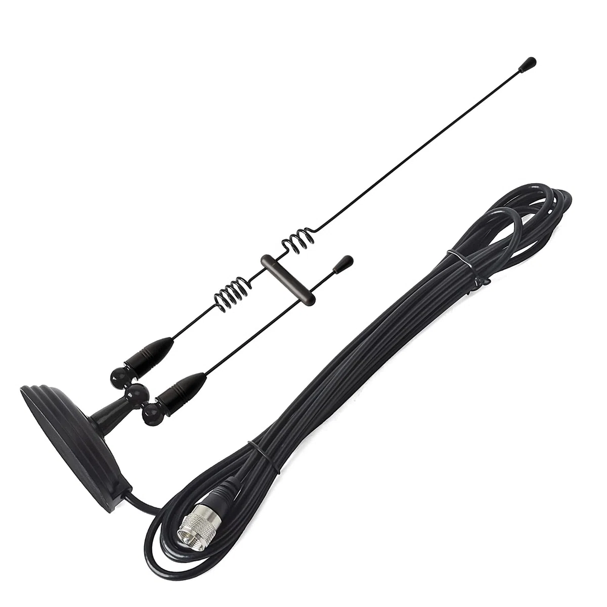 Antenne pour Radio Double Bande VHF/UHF 144/430 MHz, Antenne pour Radio Amateur avec Base Magnétique et Connecteur PL259, Câble RG-58 de 4 Metres