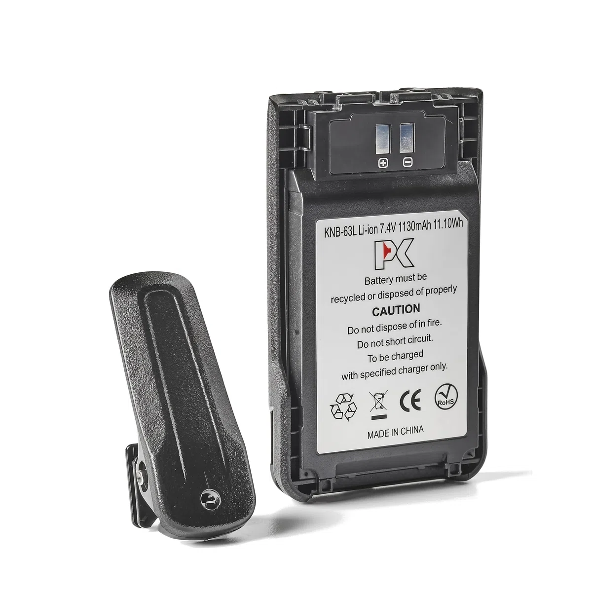 Batterie KNB-63L Li-ION 7,4V 1130mAh pour Talkie-Walkie Kenwood – Compatible avec TK-3501, TK-3000, TK-2000, TH-K20 et Plus – Inclus Clip Ceinture
