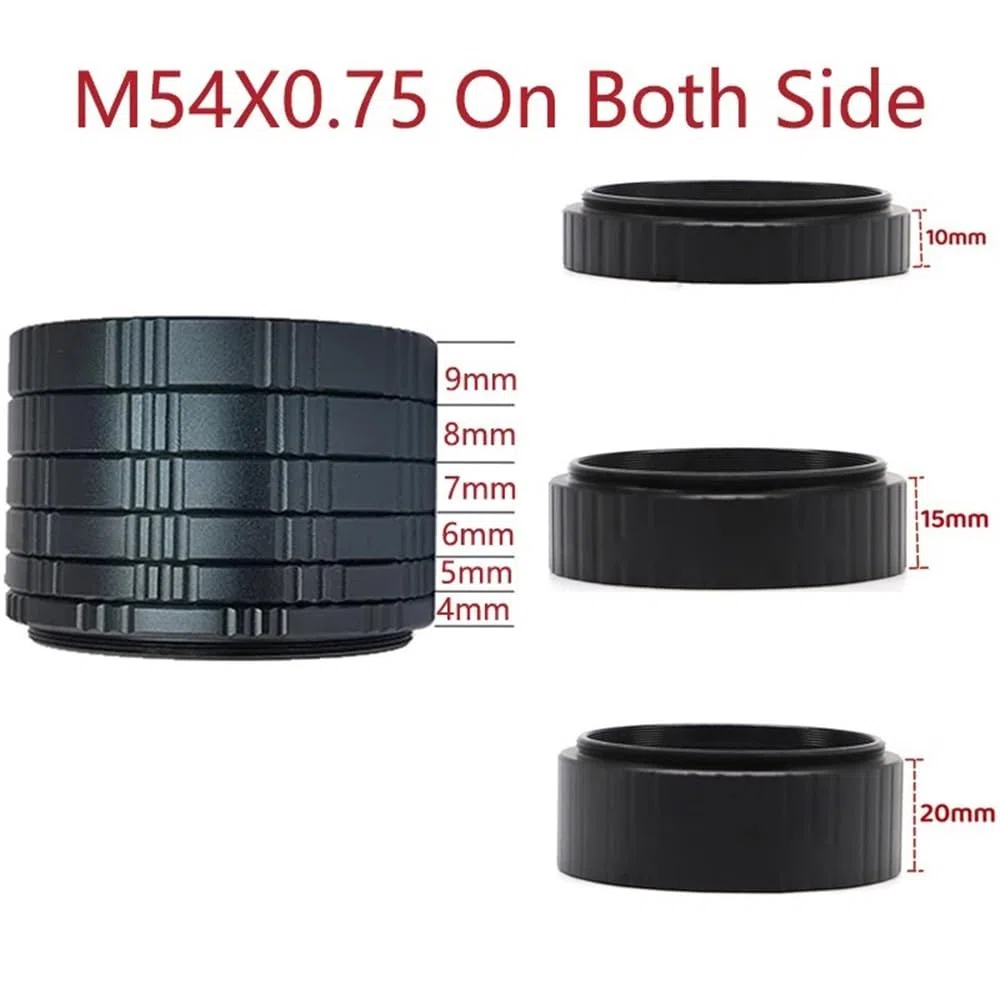 Pièces détachées pour télescope astronomique Télescope M54X0,75 Extension T Anneau Cylindre 4/5/6/7/8/9/10/15/20mm Interception Arrière Anneau Focal Allongé(M54-6mm)